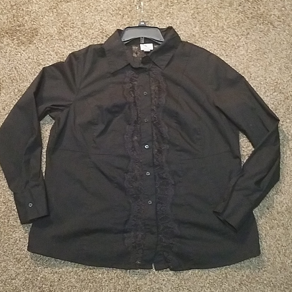 Black lace dress shirt